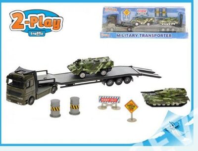 2-Play Die Cast/Plastic Militaire Transporter Incl Tanks