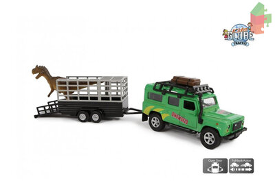 Kids Globe -Land Rover Met Dino-Trailer