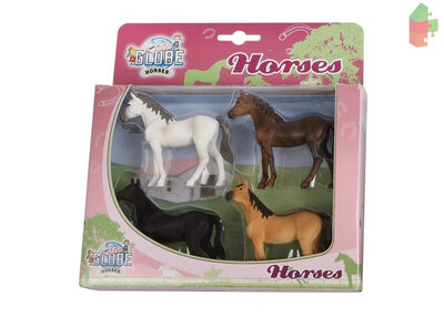 Kids Globe Horses 4 Paarden 1:32