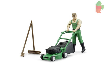Bruder Bworld Tuinier Met Grasmaaier