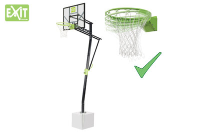 EXIT Galaxy basketbalbord voor grondmontage met dunkring - groen/zwart