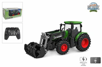 Kids Globe RC tractor 2.4GHZ met licht en frontlader 27cm