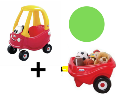 Little Tikes Cozy Coupe + Aanhanger