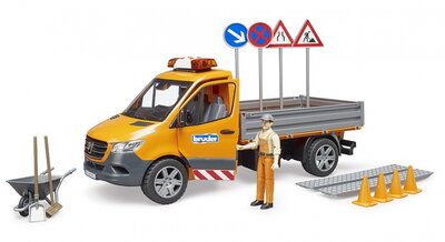 Bruder MB Sprinter gemeentewerken + figuur/acc