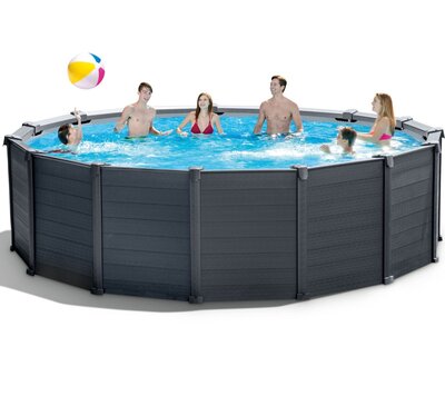 15FT8IN X 49IN GRAPHITE GRAY PANEL POOL SET