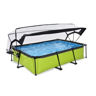 Zwembad Exit Frame Pool 300X200X65Cm (12V Cartridge Filter) Lime + Overkapping