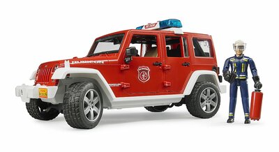 Bruder Jeep Wrangler Brandweer + Speelfiguur