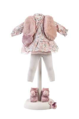 Llorens kleding set roze gebloemd voor poppen van 35 cm
