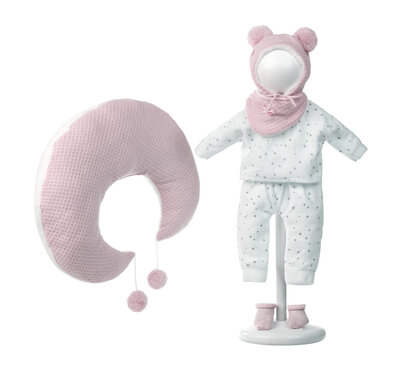 Llorens kledingset en accessoires Mimi roze maan voor poppen van 42 cm