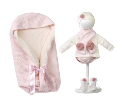 Llorens kledingset en accessoires Nica roze voor poppen van 40 cm