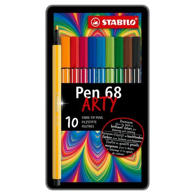 STABILO Pen 68 in Metalen Doos, 10kl.