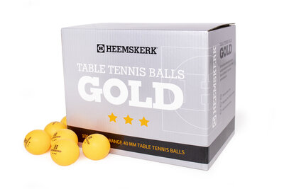 Tafeltennisballen Heemskerk Gold 3 ster Oranje (per 100)
