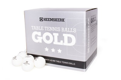 Tafeltennisballen Heemskerk Gold 3 ster Wit (per 100)