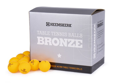 Tafeltennisballen Heemskerk Bronze 1 ster Oranje (per 100)