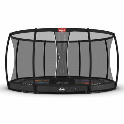 BERG trampoline Elite InGround 430 Grey Levels + Safety Net DLX XL