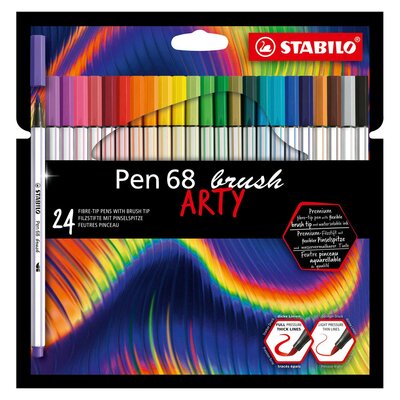 STABILO Pen 68 Brush ARTY Viltstiften, 24st.