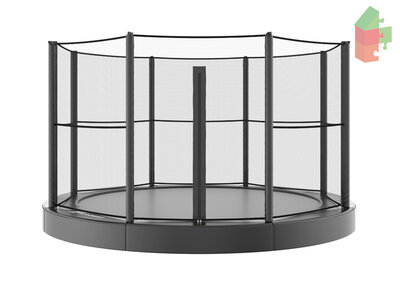 Trampoline AKROBAT ORBIT FLAT 365 (12ft) grijs ,inclusief veiligheidsnet