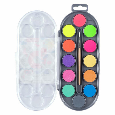 Bruynzeel Kids Waterverf Set Van 12 metallic & Neon Kleuren