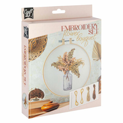 Borduurset Vaas met Bloemen