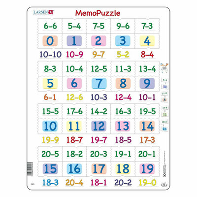 Larsen Memopuzzel - Aftrekken met Getallen van 0-20, 40st.