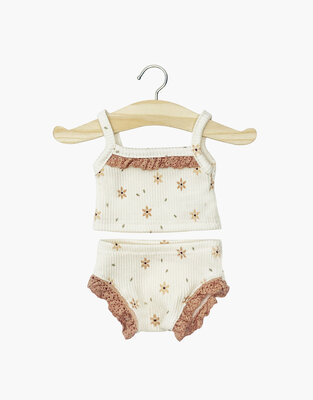 Minikane Gigi geribbeld ondergoed met Winter Flowers 34-37cm