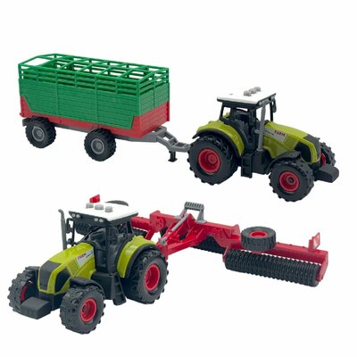 Dutch Farm Tractor+trailer 2ass licht/geluid 1:36