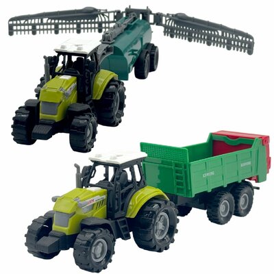 Dutch Farm Tractor+trailer 2ass licht/geluid 1:48