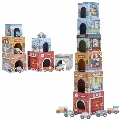 Little Dutch Stapeltoren Incl. 6 Auto's FSC