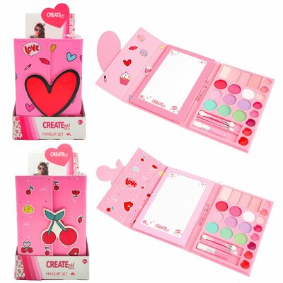 Create It! Make-Up Book Magnet Closure Heart Disp.