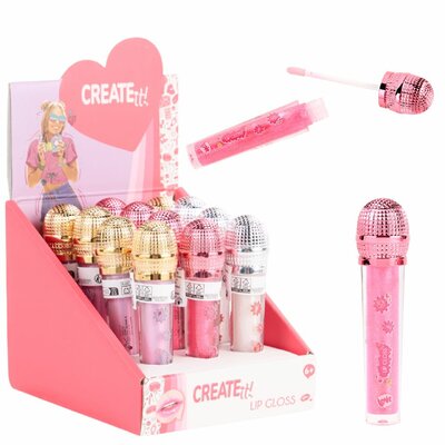 Create It! Lip Gloss Microphone 3 Ass. Disp.