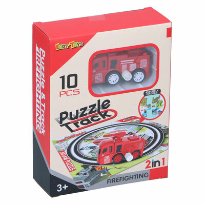 2-in-1 Spoorpuzzel met Auto, 9st.
