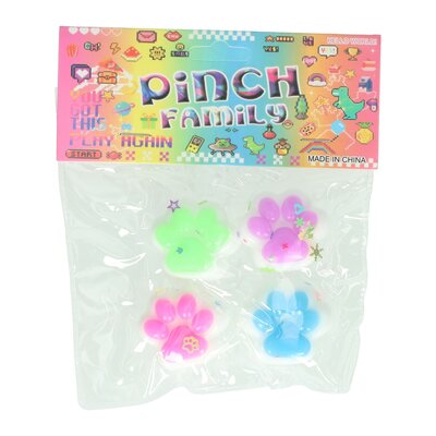 Pinch Family - Dierenpoot Squishy, 4 stuks