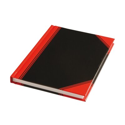 Notitieboek zwart/rood A6 lijn 60gr 96vel