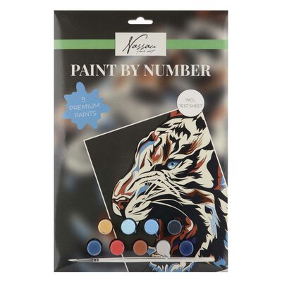 Nassau Schilderen op Nummer Tijger - incl. 9 Verfpotjes en Penseel