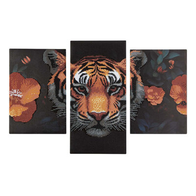 Diamond Painting Drieluik set - Tijger