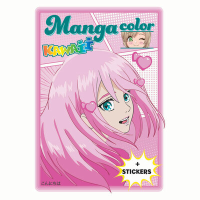 Manga Color Kawaii en Stickers Kleurboek