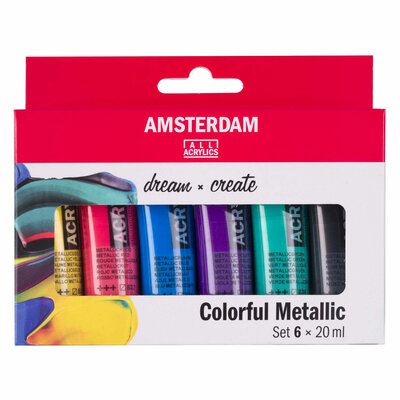 Amsterdam Standard Series Acrylverf Kleurrijke Metallic Set 20ml, 6dlg.