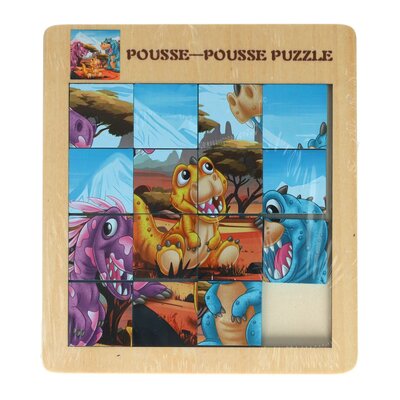 Houten Schuifpuzzel Dino, 15st.