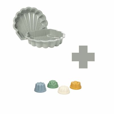 SET Zand- en Water Schelp pastel Zandkleur en zandvormen