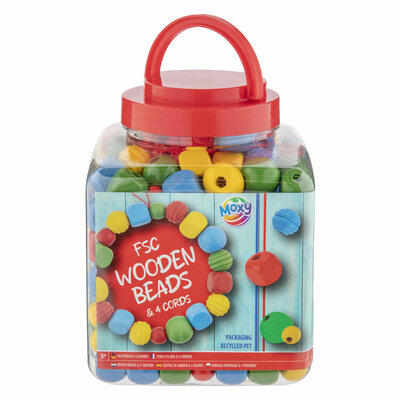 Houten Kralen Rood. 375gram