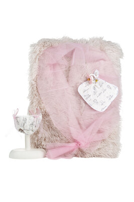 Kledingset Llorens 40cm roze deken