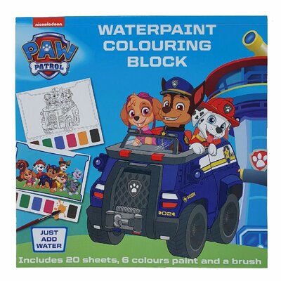 Paw Patrol Waterverf Kleurblok Met Penseel Uitlopend