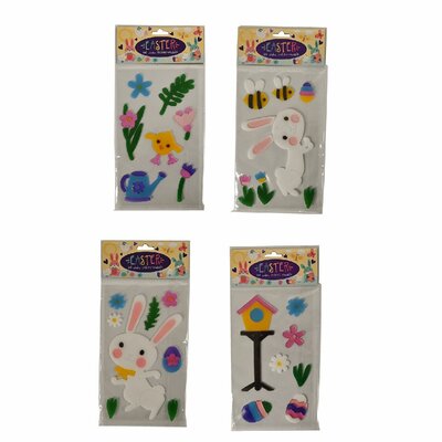 Pasen Gel Raamstickers 4ass Uitlopend