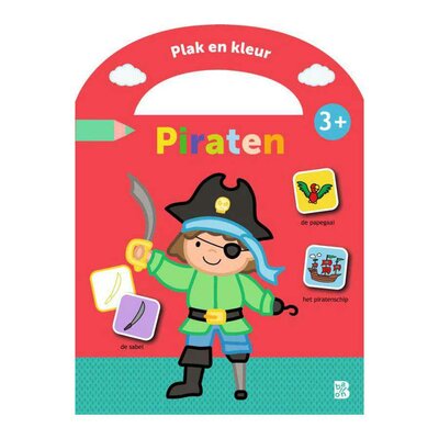 Stickerkoffertje Plak en Kleur Piraten 3+