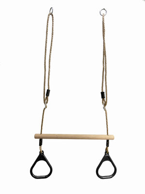 Trapeze met Kunststof Ringen en Houten Dwarsbalk
