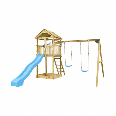 Houten Speeltoestel schommel Daan - Pastelblauw