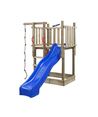 Houten Speeltoren Mario met glijbaan - Blauw