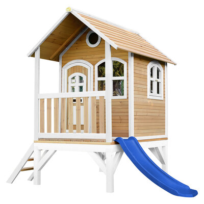 AXI Tom Speelhuis Bruin/wit - Blauwe glijbaan
