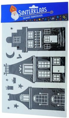 Sinterklaas silhouette raamstickers A4 set