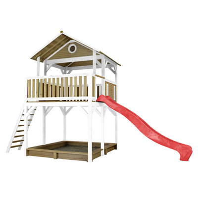 AXI  Speeltoren Bruin/wit - Rode Glijbaan